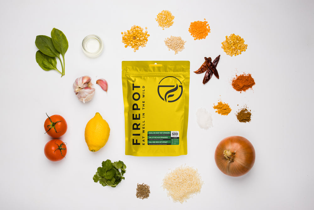 Dahl en rijst met spinazie Vegan Firepot