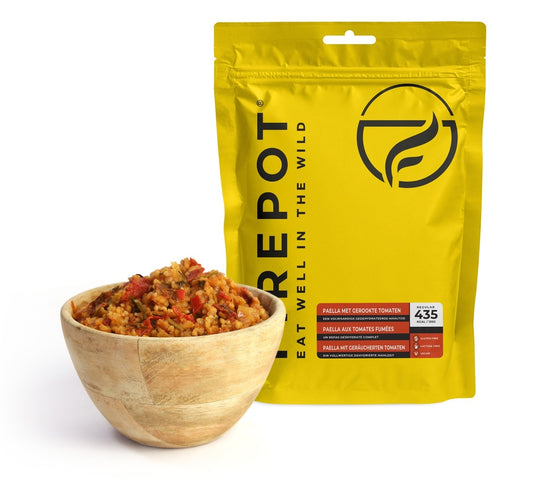 Paella met gerookte tomaten Vegan Firepot